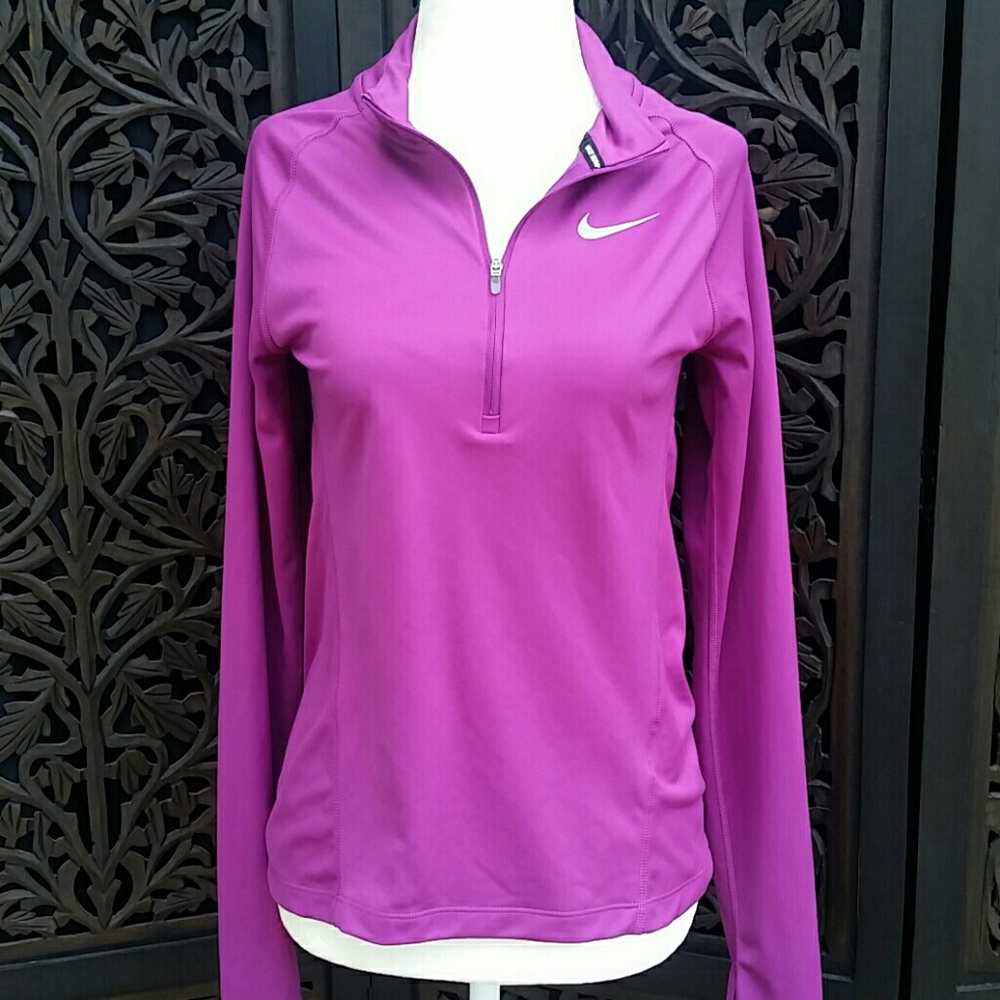 NIKE Dri-fit long-sleeved Fuscia Zip Up (S and XS)